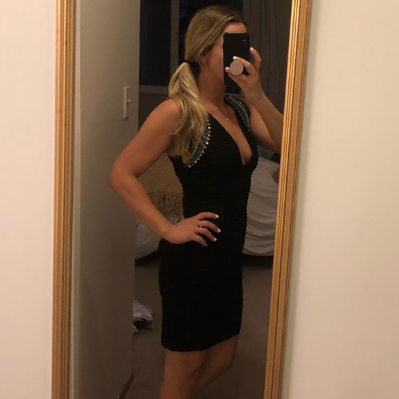 Beyoncé for H&M Black Beaded Mini Dress - Picture 4 of 5